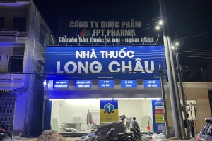THI CÔNG BẢNG HIỆU CÔNG TRÌNH NHÀ THUỐC LONG CHÂU