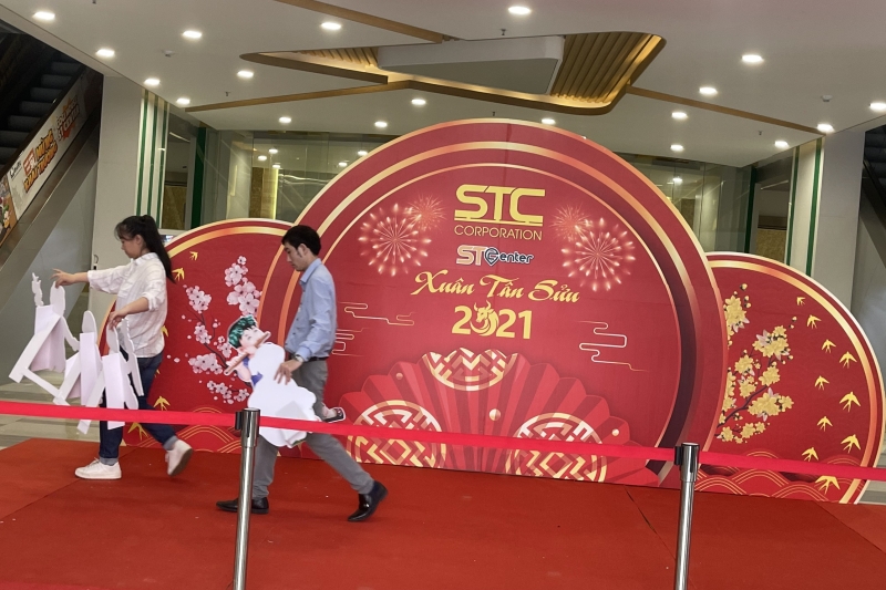 THI CÔNG BACKDROP SỰ KIỆN TRƯNG BÀY TẾT 